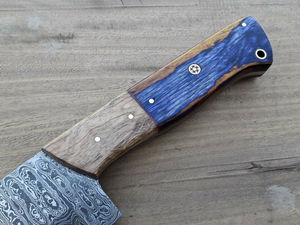 Ensemble de couteaux de cuisine en acier Damas de style japonais faits à la main, couteau de chef personnalisé en acier inoxydable avec manche en bois Pakka pour couper les légumes - Product Image 2