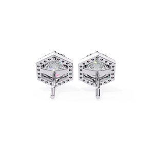 REYES Luxury 14K Solid Gold Rhodium Plated Fine Jewelry GRA Certified 925 Sterling Silver Round Cut 1.5Ct Moissanite <b>Earrings</b> - Product Image 6