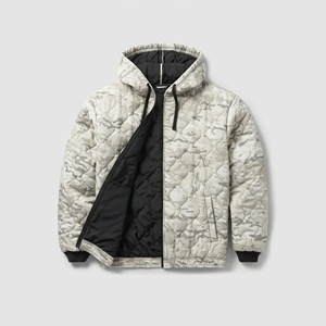 Custom Free Customization OEM Winter Thermal Water Repellent Ripstop Nylon <b>Quilted</b> White Multicam Camo 180g Woobie <b>Hoodie</b> - Product Image 1