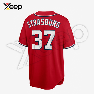 XEEP Customize Men's Adult Baseball Jersey XC-BBU-15 Short Sleeve Breathable Polyester Performance Athletic Fit Training <b>Game</b> - Product Image 4