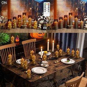 12-Piece Romantic Ambiance LED Candles with <b>Timer</b> Flameless & Stable Acrylic for Home Decoration - Product Image 4
