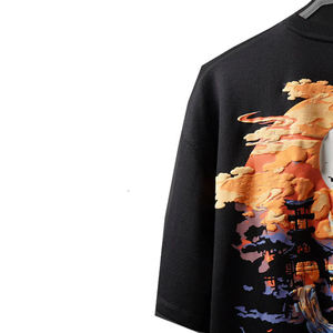 Nueva Camiseta Casual de Algodón para Hombre, de Color Sólido, con Hombros Caídos, Manga Corta, Lavado Ácido 3D para Logotipo Personalizado - Product Image 4