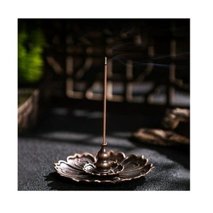 Vintage Incense Burner Elegant Lotus Shaped Metal Incense Burner Holder - Product Image 2