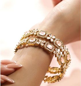 Pulseras de Latón Chapado en Oro para Mujer con Perlas de Imitación y Patrón Geométrico, Joyería Romántica para Fiestas, Certificadas por Terceros - Product Image 1