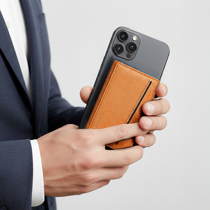 Magnetic Aluminium Card Holder PU Leather Rfid Card Protector <b>Wallet</b> for Mobile Phone magsafe <b>Metal</b> Credit Card Holder - Product Image 3