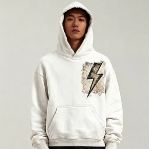 Sweat à capuche vintage délavé pour homme, qualité supérieure, style Y2K, avec déchirures - Product Image 3