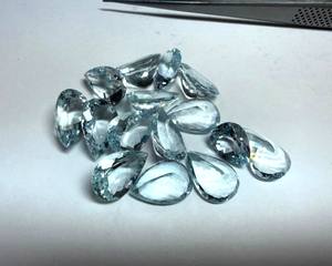 Aguamarina Natural en Forma de Pera, Corte Esmeralda, Facetada, Tamaño Libre, Piedra Preciosa |   Piedra de Aguamarina Azul Suelta para Joyería y Venta al por Mayor - Product Image 5