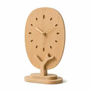 Reloj de Escritorio Minimalista de Madera, Reloj de Mesa de Madera Maciza Natural, Reloj de Escritorio Analógico de Cuarzo Silencioso, Decoración para Mesa de Oficina en Casa - Product Image 2