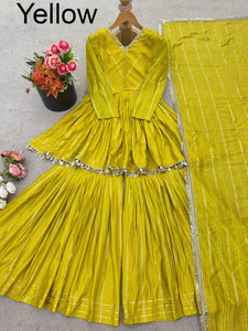 Indian & Pakistan Clothing Gharara Designs Punjabi Girl Sexy Beautiful Salwar Suit Neck Designs Sarara Woman Dress Wholesale - Product Image 3