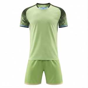 Soccer Wear <b>Light</b> Green Jersey Short Sleeve Anti-Bacterial Mesh Breathable Eco-Friendly Spandex/Polyester Custom Team Name Quick - Product Image 1