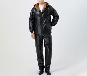 Conjunto Deportivo de Poliéster Negro para Hombre, con Capucha, Cierre de Cremallera Completo, Corte Regular, Ropa de Invierno, Resistente al Viento, Estilo Casual Urbano - Product Image 6