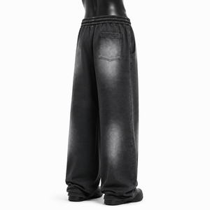 High Waist Sweatpants <b>Trousers</b> Customized Lightweight <b>Wide</b> <b>Leg</b> 100% Cotton Breathable <b>Men</b> Sweatpants - Product Image 4