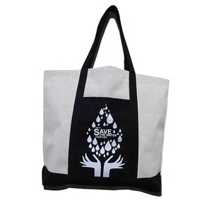 Sac fourre-tout d'épicerie en coton réutilisable à usage intensif imprimé sur mesure poignées en toile souple en toile écologique style lettre lavable - Product Image 6