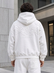 Sudadera con Capucha Blanca Extra Grande para Hombre, Sudadera con Diseño de Logotipo en la Parte Delantera, Ropa al por Mayor - Product Image 5