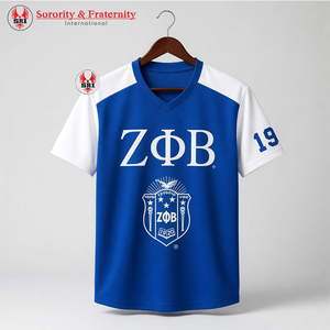 Haut court personnalisé pour femme, style football américain, avec logo brodé, sans manches, anti-bactérien, pour la sororité Zeta Phi Beta - Product Image 1