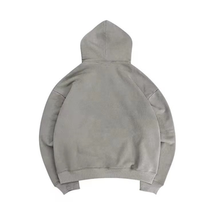 Sudadera con Capucha Gris para Hombre, Corte Regular, Color Sólido, Informal, Tejida, Manga Larga, Diseño con Bolsillos, Ropa de Otoño - Product Image 3