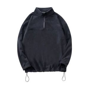 Sweat-shirt Homme Violet en Coton Polaire à Demi-Zip, Coupe Oversize, Col Montant, Manches Longues, Respirant, Vêtement Décontracté – Vente en Gros - Product Image 5