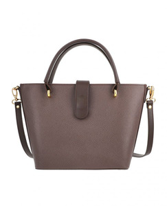 High Quality Women's Brown Genuine Leather Handbag Button <b>Large</b> Capacity Portable Durable Stylish Zipper Design Soft Feel Custom - Product Image 1