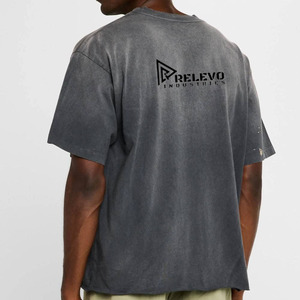 Nueva Camiseta para Hombre con Lavado Ácido, 100% Algodón, Tela Jersey de 300 Gramos, Estilo Oversize, Casual, Estampado Multicolor, Transpirable y de Secado Rápido - Product Image 2