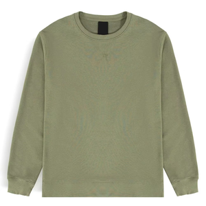 Sweat-shirt d'hiver vert à col rond pour homme, coupe classique, pull à manches longues, poignets côtelés, haut uni, numérique, écologique, respirant - Product Image 4