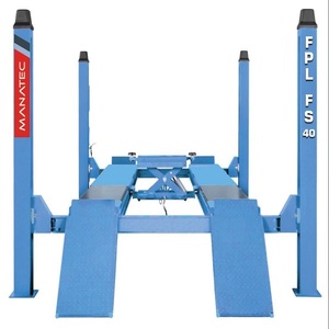 Potente elevador hidráulico de cuatro postes diseñado para levantar automóviles y camionetas ligeras en entornos de talleres profesionales. - Product Image 1