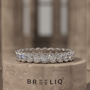 Solid Gold Round Cut Diamond <b>Wedding</b> Band Luxury Womens Anniversary Promise Ring Fine Jewelry - Product Image 5
