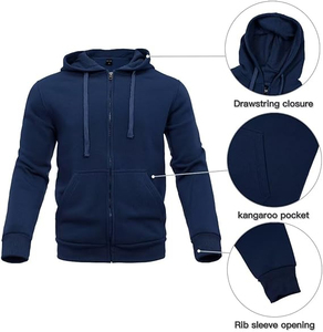 Ensemble de jogging pour homme en molleton coton/nylon haute densité, lourd, à séchage rapide, respirant, finition lisse, chaud pour l'hiver, avec capuche - Product Image 3