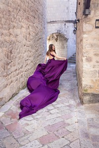 Vestido de Noche Maxi de Satén de Seda Romántico de Diseñador, con Cintura Natural, para Mujer, de Alta Costura, Ideal para Sesiones de Fotos - Product Image 3