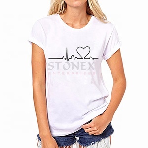 เสื้อยืดคอตตอนผู้หญิงแบบสั่งทำพิเศษ เนื้อผ้านุ่มพรีเมียม คอกลม แขนสั้น สไตล์ลำลอง รับผลิตแบบ OEM ODM ขายส่งจากโรงงาน - Product Image 1