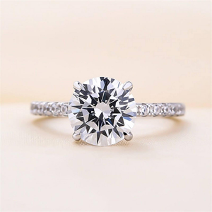 Luxury Round Cut Moissanite Diamond <b>Ring</b> Brilliant Solitaire Engagement Wedding Fine Jewelry Sparkling Elegant <b>925</b> <b>Silver</b> <b>Ring</b> - Product Image 3