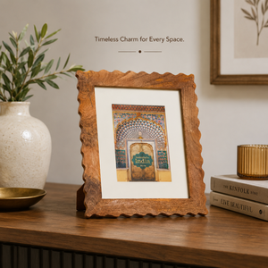 Cadre photo en bois massif artisanal avec bord ondulé, cadre photo décoratif rustique pour la maison, le bureau, le salon, la chambre - Product Image 4