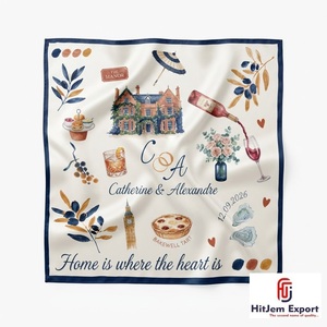 Pañuelo Cuadrado Premium Personalizado con Impresión Exclusiva, Estilo Seda, Chal de Moda, Envoltura para la Cabeza, Marca Privada OEM ODM, Textil Personalizado - Product Image 2
