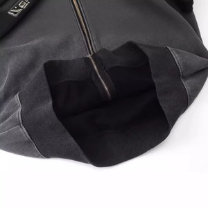 Sweat à capuche zippé intégral surdimensionné pour homme – Vente en gros, stock disponible, coton mélangé premium, imperméable, écologique, streetwear d'hiver - Product Image 5