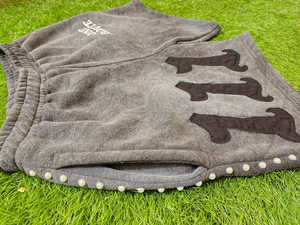 Pantalones cortos bordados con parche de lavado ácido para hombres, ropa de calle gruesa con cordón Vintage, apliques para el sudor - Product Image 4