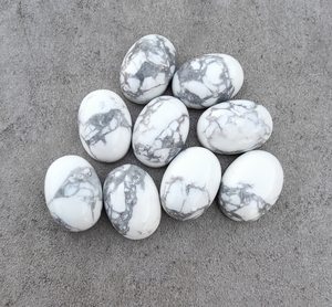 Cabochon en howlite naturelle, pierre précieuse ovale calibrée à dos plat, pierre lâche pour la fabrication de bijoux et les fournitures d'artisanat - Product Image 6