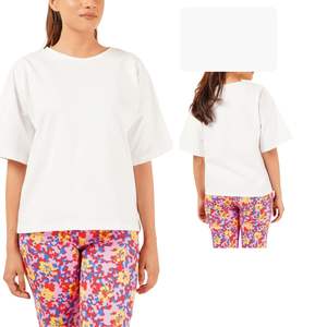 Oversized <b>Women</b> Heavyweight 100% Cotton T <b>Shirt</b> Boxy Drop Shoulder <b>Loose</b> Fit Short Sleeve Custom OEM Private Label - Product Image 5