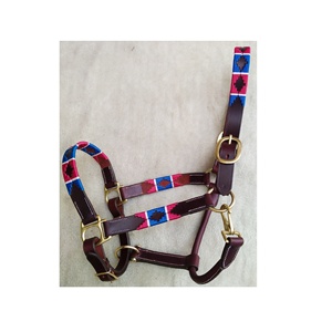 Licou en cuir de cheval avec bandeau de nez rembourré doux et matériel en laiton licou en cuir de couleur marron - Product Image 4