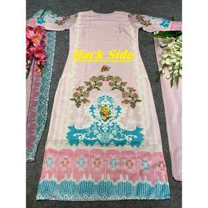 DESIGNER MASLIN PANTALON IMPRIMÉ NUMÉRIQUE AVEC DUPATTA BABY PINK - Product Image 6