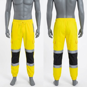 Pantalon de travail haute visibilité RICSA INTERNATIONAL pour homme, jaune et noir, en polyester, avec bandes réfléchissantes, plusieurs poches, uniforme de sécurité - Product Image 1