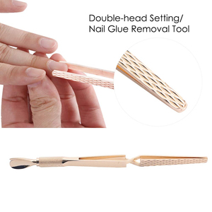 Outils de soin des ongles en acier inoxydable de qualité chirurgicale, double tête, double extrémité, réutilisables, couleur or rose, pour ongles en acrylique - Product Image 6