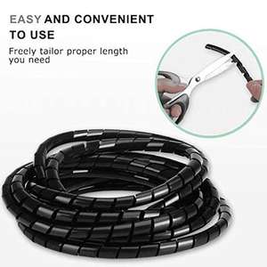Flexible PE Spiral Tube <b>Wrap</b> Cable Management Sleeve Computer Wire Manage Cord 3 Meters Length <b>Black</b> Ruicheng Brand 8mm - Product Image 4