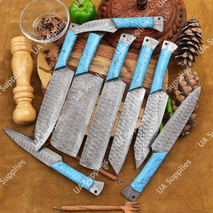 Juego de Cuchillos de Cocina de Acero de Damasco de Grado Industrial, Hoja Forjada de Espiga Completa, Ecológico, Ambidiestro, Ligero, con Mango de Madera - Product Image 5