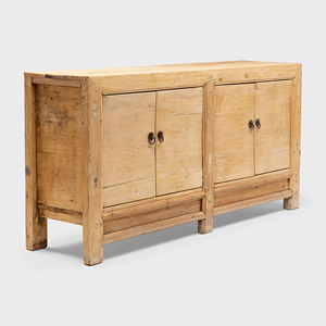 Vintage Four Door Steppe Coffer Handcrafted Solid Wood <b>Rustic</b> Storage Cabinet Sideboard with <b>Farmhouse</b> Design for Living Room - Product Image 6
