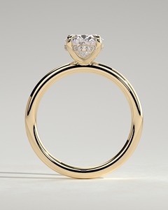 แหวนเพชรทรงรี 2 กะรัต ทองคำแท้ 14K เพชรเลี้ยงในห้องปฏิบัติการ คุณภาพ E VVS2 ประดับแบบกรงเล็บ พร้อมวงแหวนซ่อนรอบเพชร ดีไซน์หรูหราสำหรับเจ้าสาว ปี 2026 - Product Image 2