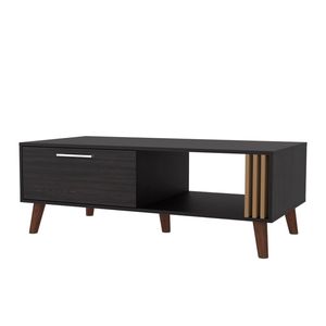 Table basse Wengue à ouverture latérale avec rangement ouvert - Product Image 3