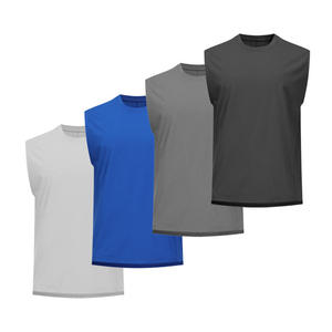 Stock Wholesale Rib Sleeveless 100% Cotton <b>Singlet</b> <b>Men</b> T Shirt Wholesale New Arriving Cotton Polyester Tank Top T Shirts - Product Image 1