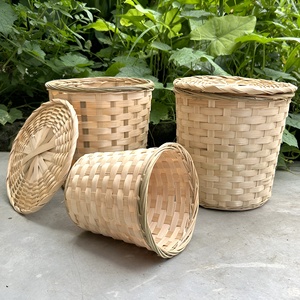 <b>Bamboo</b> storage bins wholesale cheapest price high quality laundry <b>basket</b> woven bin with lid - Product Image 6