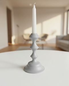 Porte-bougie conique géométrique gris moderne, style nordique abstrait, pour décoration minimaliste et hôtels de luxe - Product Image 2