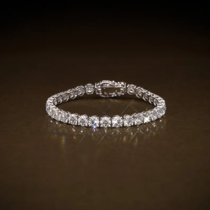 สร้อยข้อมือเพชรเทนนิสทรงกลมเจียระไนแบบบริลเลียนท์ เพชรเพาะเลี้ยงสำหรับผู้หญิง น้ำหนักรวม 15.44 กะรัต สี E-F ความสะอาด VVS2 ได้รับการรับรองจาก IGI ของขวัญเครื่องประดับสำหรับวันครบรอบ - Product Image 1