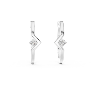 Pendientes de Aro Geométricos de Diamantes de Lujo, Plata de Ley, Joyería Fina Minimalista Moderna para Mujer, para Bodas, Compromisos y Fiestas - Product Image 1